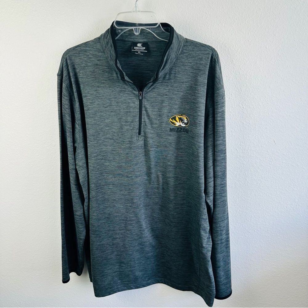 Colosseum Missouri Tigers Mizzou 1/4 Zip Pullover Shirt Jacket Mens XL Gray